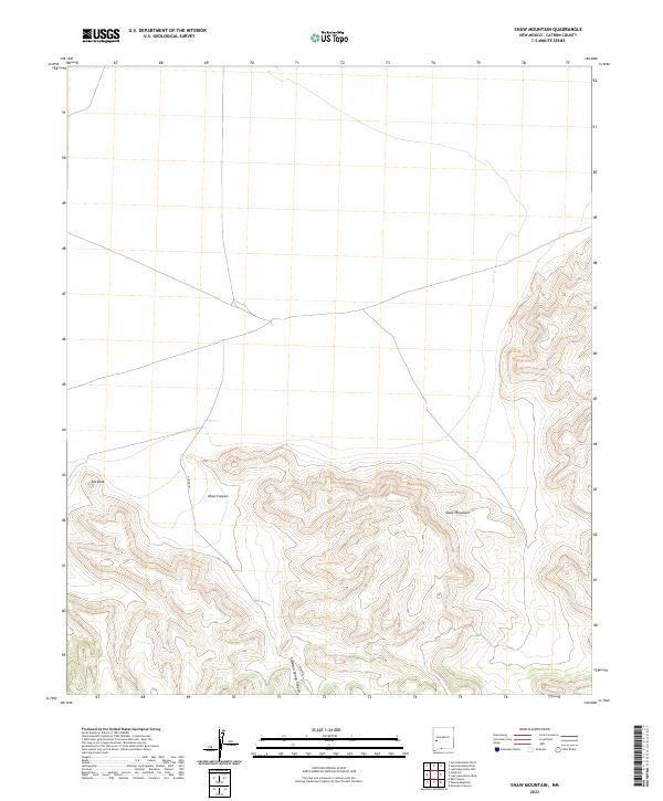 Shaw Mountain, NM — USGS 7.5-minute topo (2023)