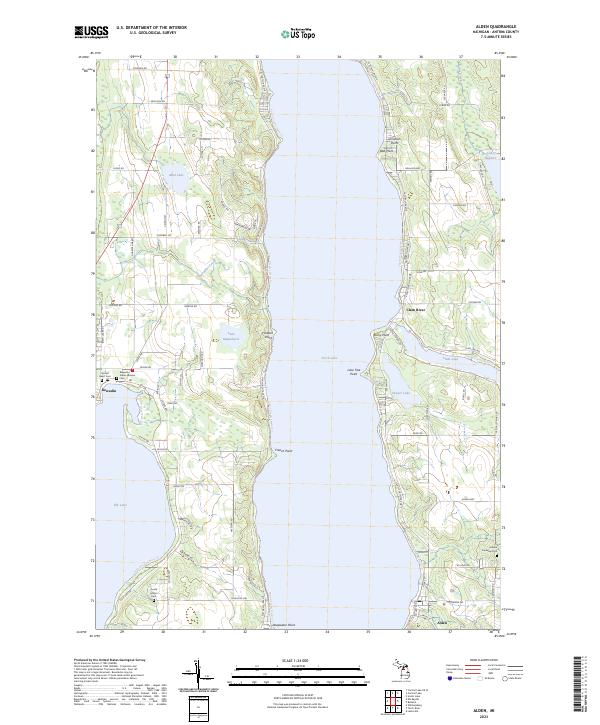 Alden, MI — USGS 7.5-minute topo (2023)