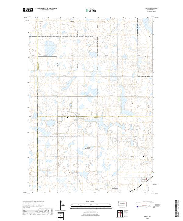 Hazel, SD — USGS 7.5-minute topo (2021)