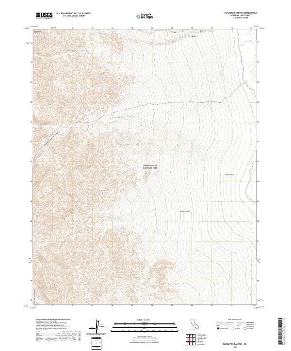 Hanaupah Canyon, CA — USGS 7.5-minute topo (2021)