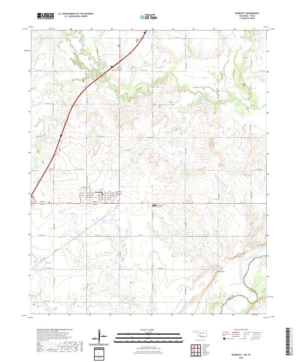 Randlett, OK-TX — USGS 7.5-minute topo (2022)