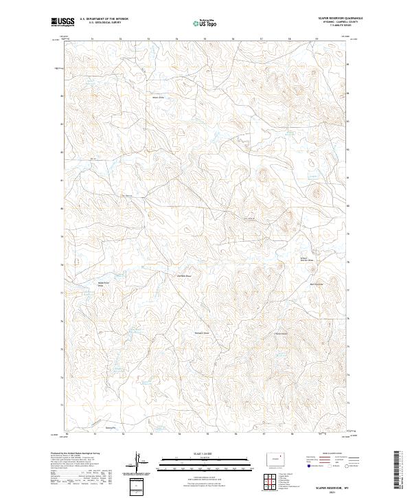 Scaper Reservoir, WY — USGS 7.5-minute topo (2021)