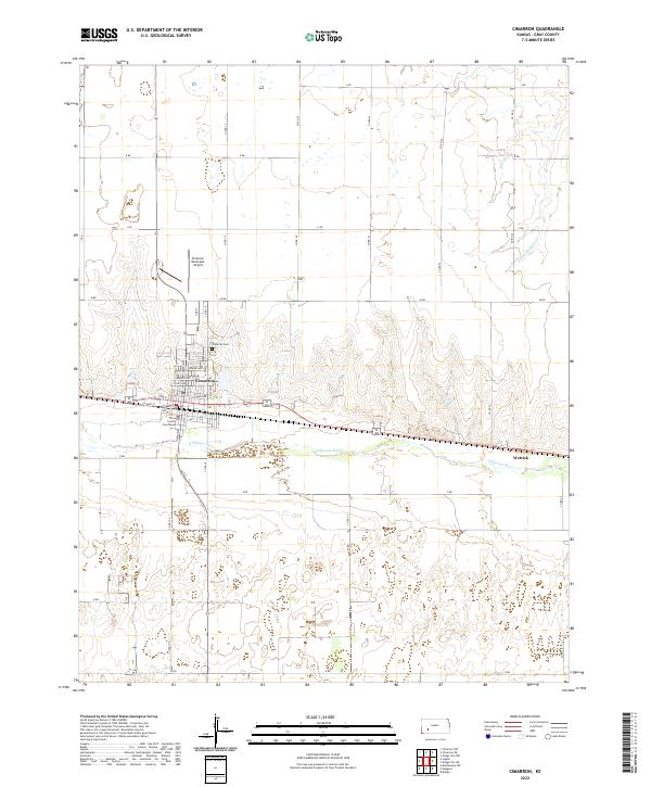 Cimarron, KS — USGS 7.5-minute topo (2022)