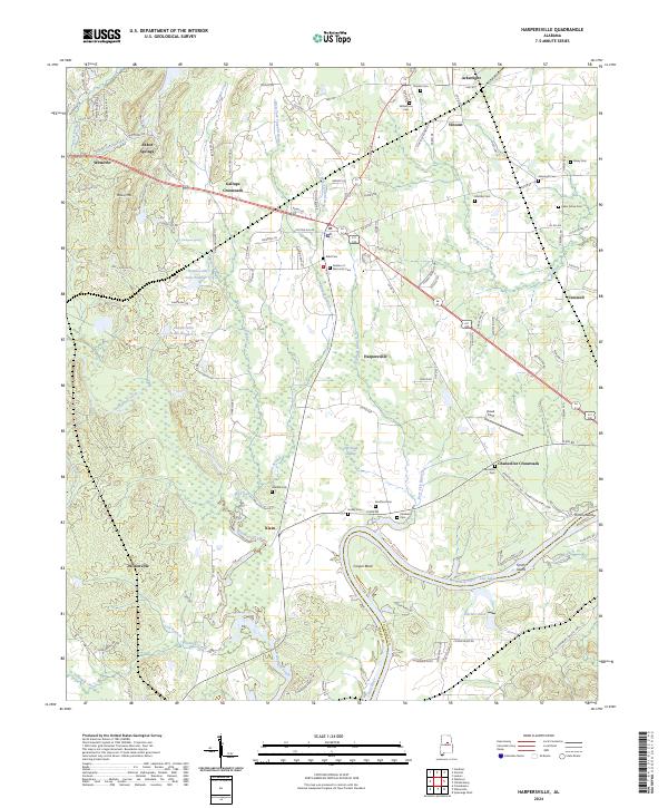 Harpersville, AL — USGS 7.5-minute topo (2024)