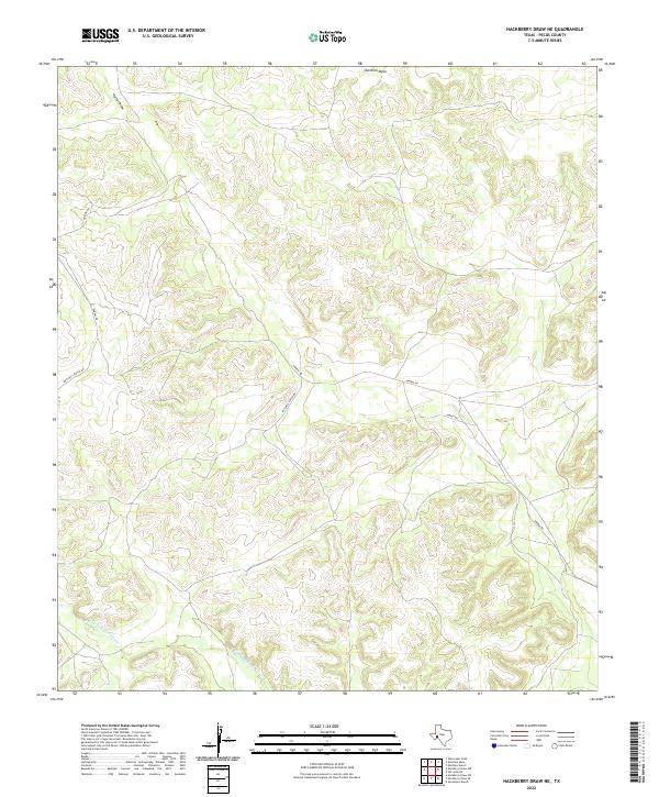 Hackberry Draw NE, TX — USGS 7.5-minute topo (2022)