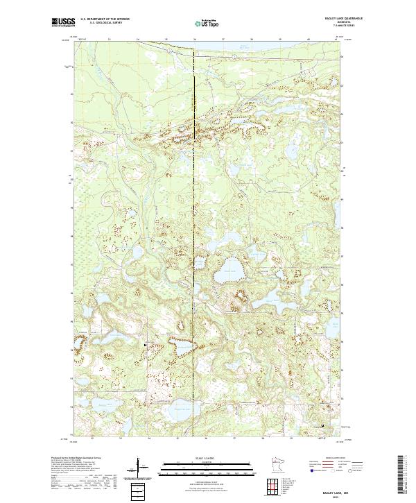 Bagley Lake, MN — USGS 7.5-minute topo (2022)