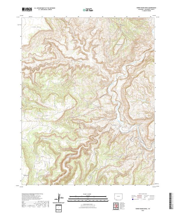 Horse Range Mesa, CO — USGS 7.5-minute topo (2022)