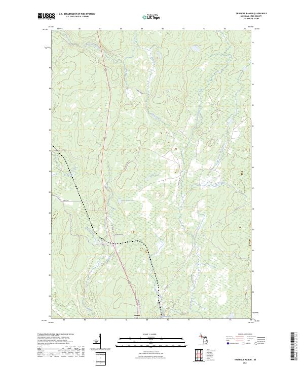 Triangle Ranch, MI — USGS 7.5-minute topo (2023)