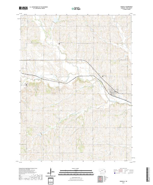 Unadilla, NE — USGS 7.5-minute topo (2021)