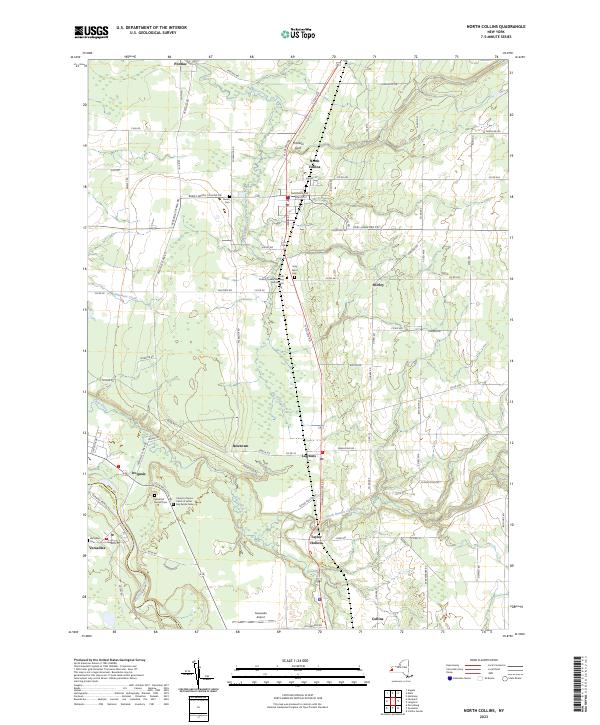 North Collins, NY — USGS 7.5-minute topo (2023)
