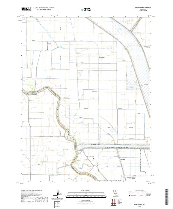 Tisdale Weir, CA — USGS 7.5-minute topo (2021)