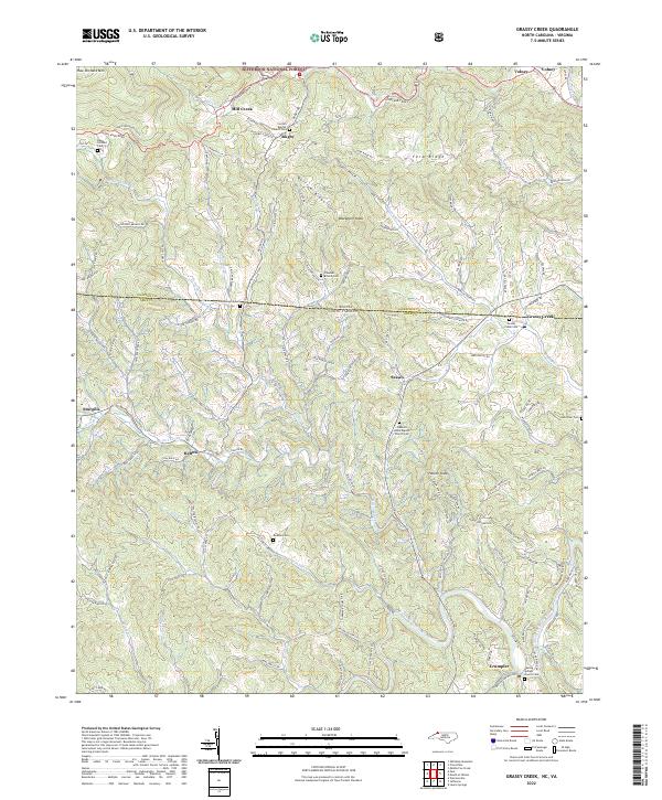 Grassy Creek, NC-VA — USGS 7.5-minute topo (2022)