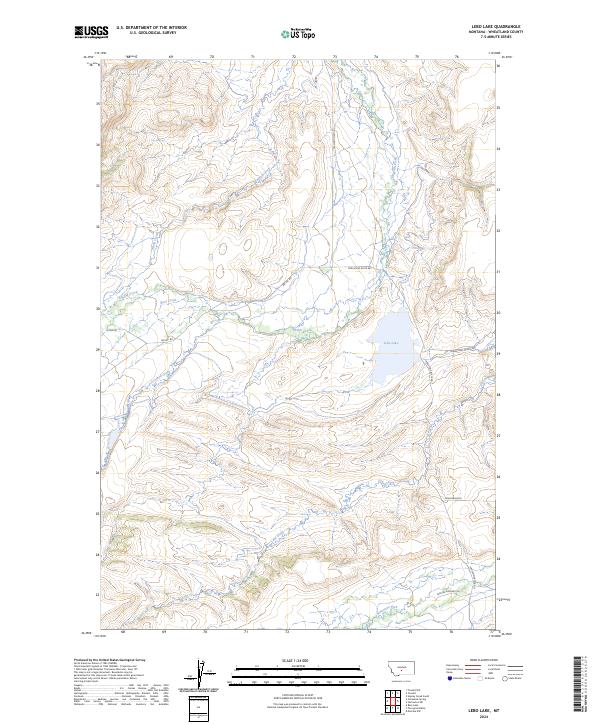 Lebo Lake, MT — USGS 7.5-minute topo (2024)