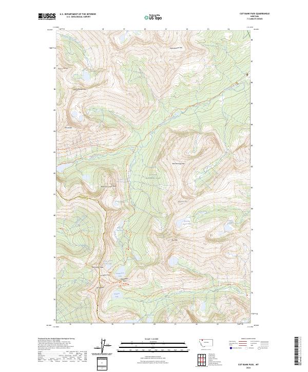 Cut Bank Pass, MT — USGS 7.5-minute topo (2024)