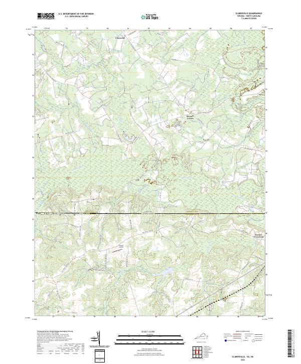 Claresville, VA-NC — USGS 7.5-minute topo (2022)