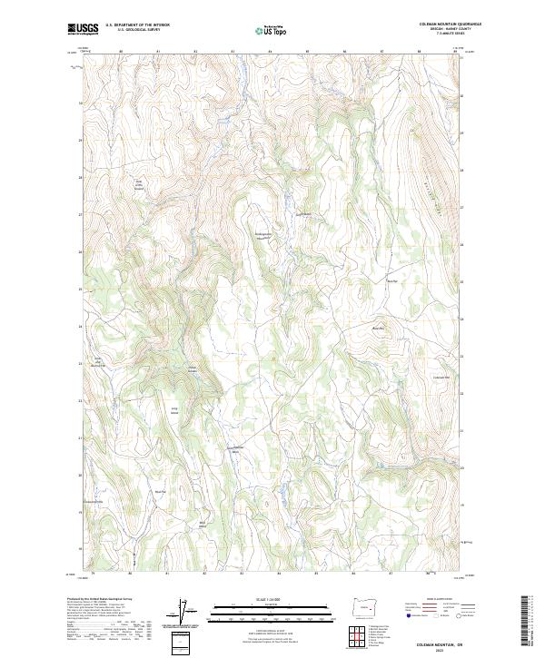 Coleman Mountain, OR — USGS 7.5-minute topo (2023)