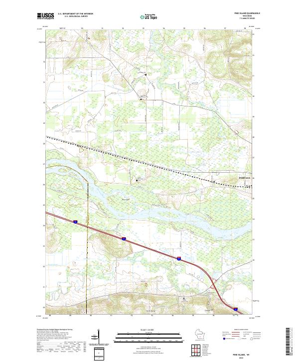 Pine Island, WI — USGS 7.5-minute topo (2022)