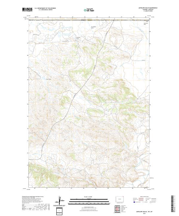 Antelope Gulch, WY-MT — USGS 7.5-minute topo (2021)