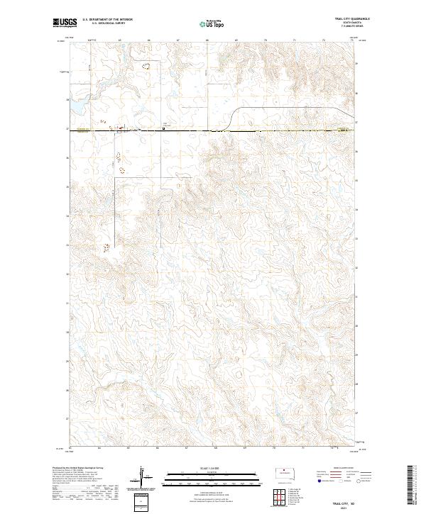 Trail City, SD — USGS 7.5-minute topo (2021)