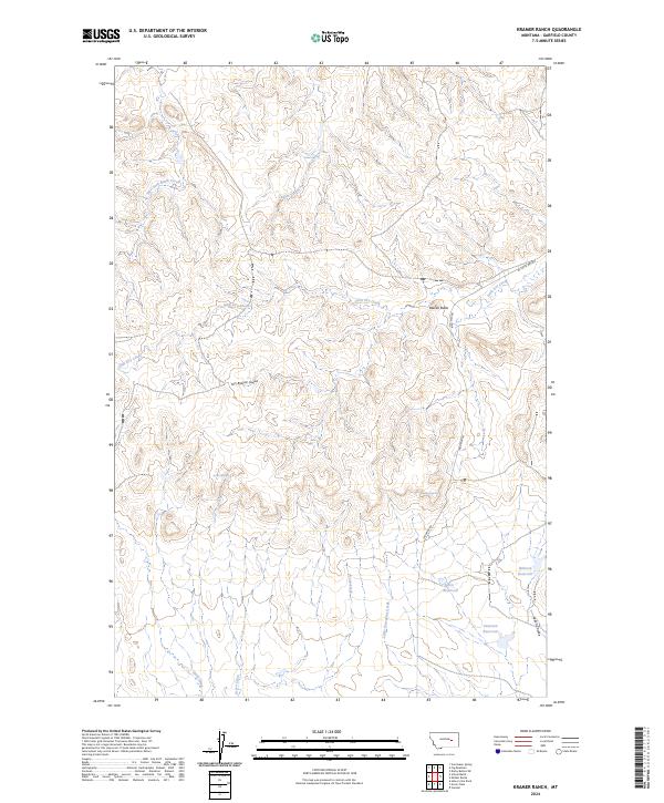 Kramer Ranch, MT — USGS 7.5-minute topo (2024)