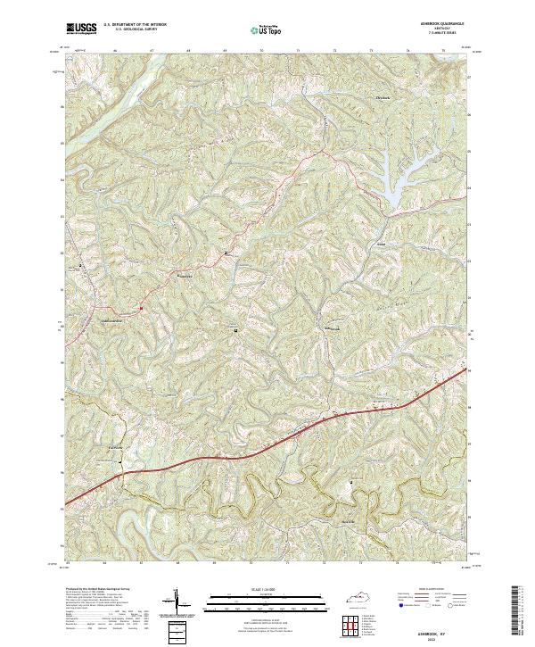 Ashbrook, KY — USGS 7.5-minute topo (2022)