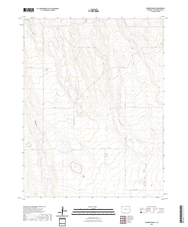 Sanders Ranch, CO — USGS 7.5-minute topo (2022)