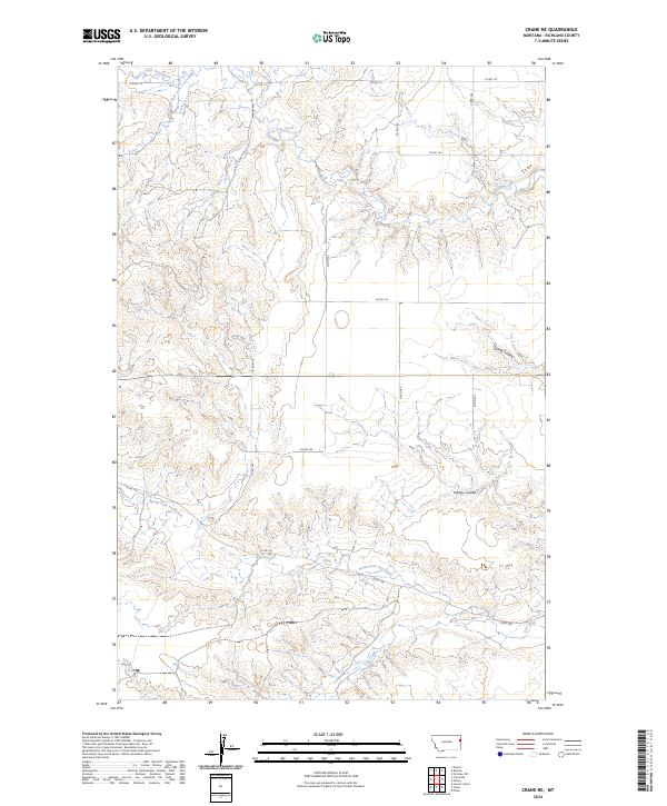 Crane NE, MT — USGS 7.5-minute topo (2024)