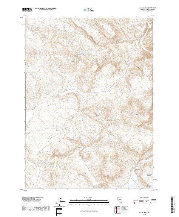 Alkali Peak, NV — USGS 7.5-minute topo (2021)