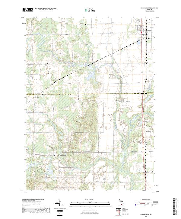 Schoolcraft, MI — USGS 7.5-minute topo (2023)