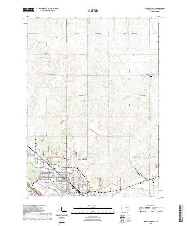 Waterloo North, IA — USGS 7.5-minute topo (2022)