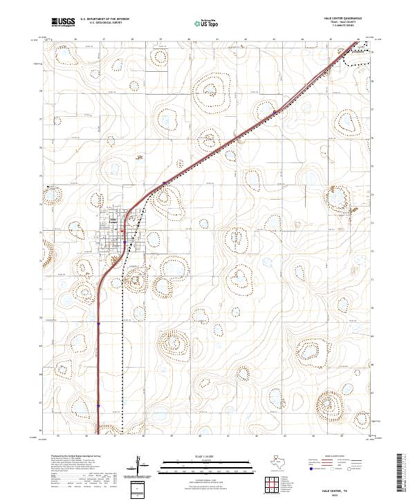 Hale Center, TX — USGS 7.5-minute topo (2022)