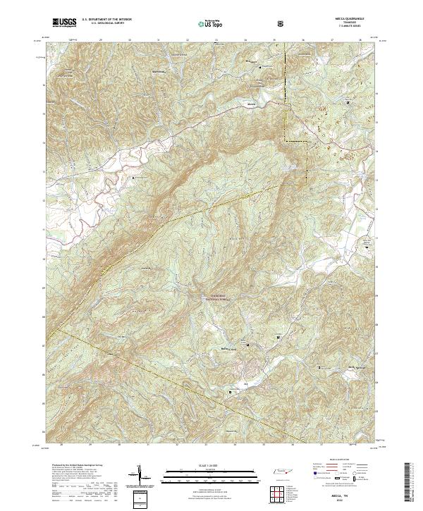Mecca, TN — USGS 7.5-minute topo (2022)