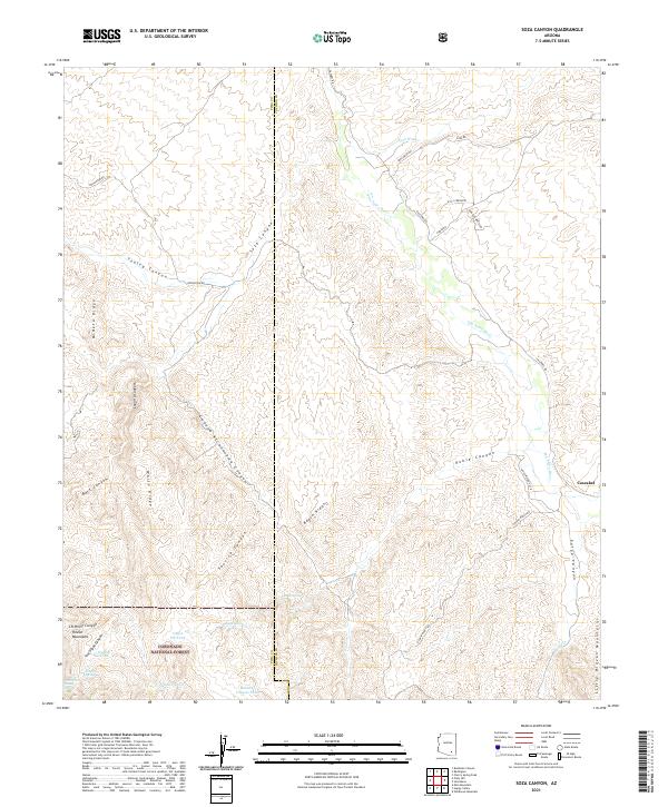 Soza Canyon, AZ — USGS 7.5-minute topo (2021)