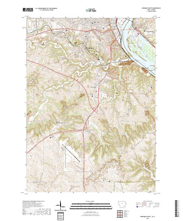 Dubuque South, IA-IL — USGS 7.5-minute topo (2022)