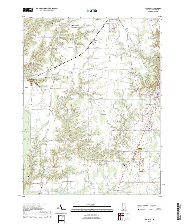 Versailles, IN — USGS 7.5-minute topo (2022)