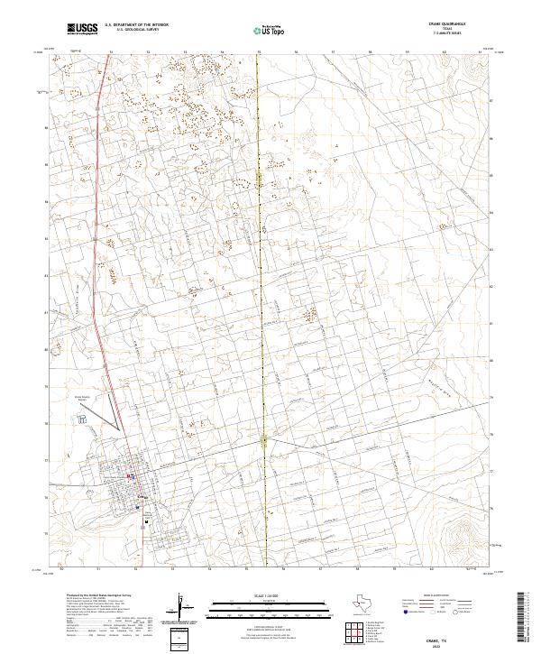 Crane, TX — USGS 7.5-minute topo (2022)