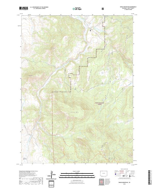 Shield Mountain, CO — USGS 7.5-minute topo (2022)