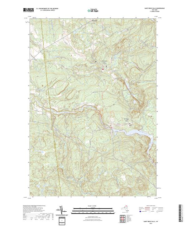 Saint Regis Falls, NY — USGS 7.5-minute topo (2023)