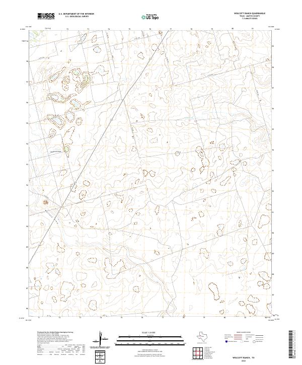 Wolcott Ranch, TX — USGS 7.5-minute topo (2022)
