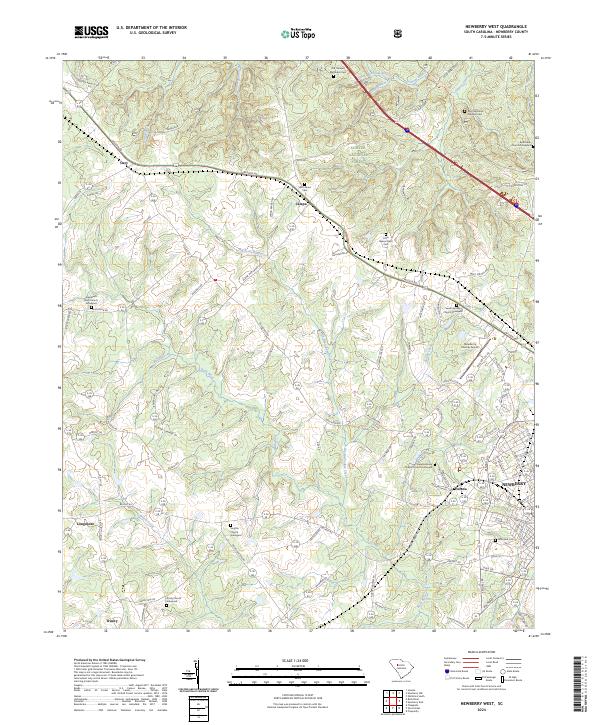 Newberry West, SC — USGS 7.5-minute topo (2024)