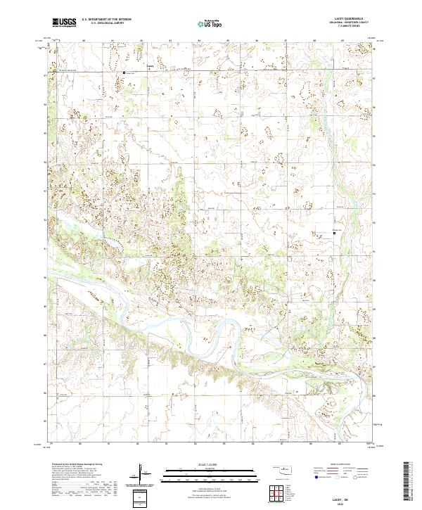 Lacey, OK — USGS 7.5-minute topo (2022)