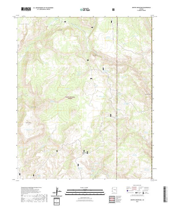 Gentry Mountain, AZ — USGS 7.5-minute topo (2021)