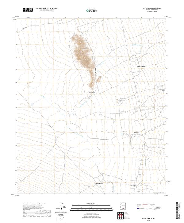 South Komelik, AZ — USGS 7.5-minute topo (2021)