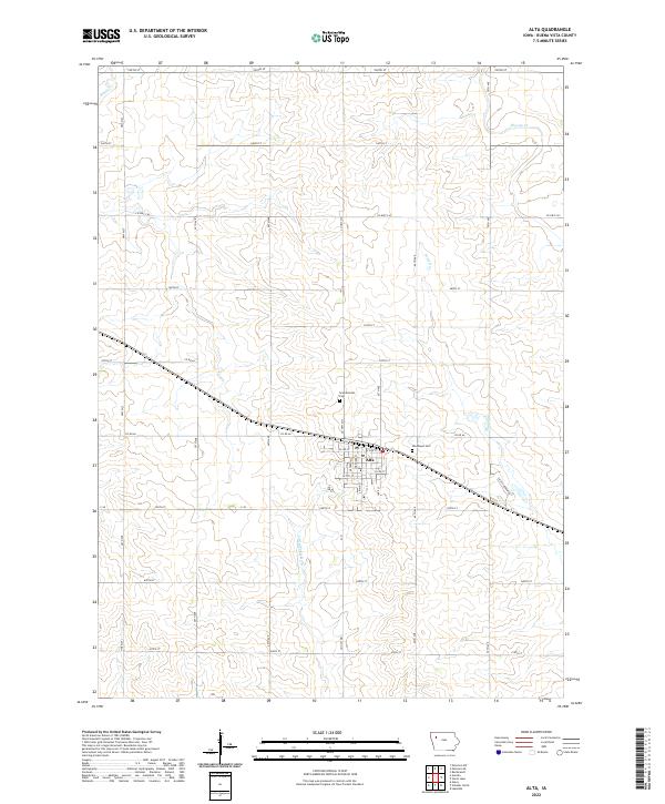 Alta, IA — USGS 7.5-minute topo (2022)