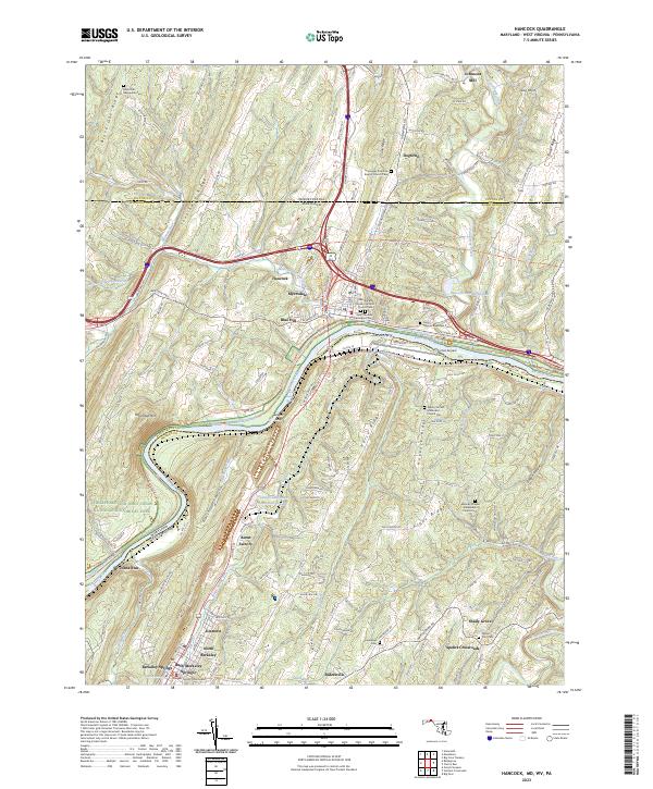 Hancock, MD-WV-PA — USGS 7.5-minute topo (2023)