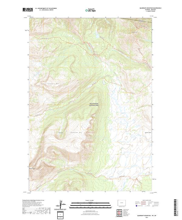 Quadrant Mountain, WY-MT — USGS 7.5-minute topo (2021)