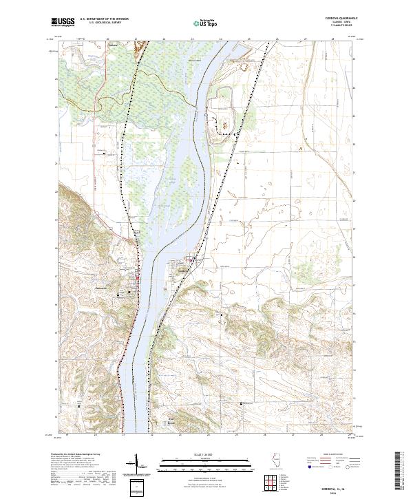 Cordova, IL-IA — USGS 7.5-minute topo (2024)