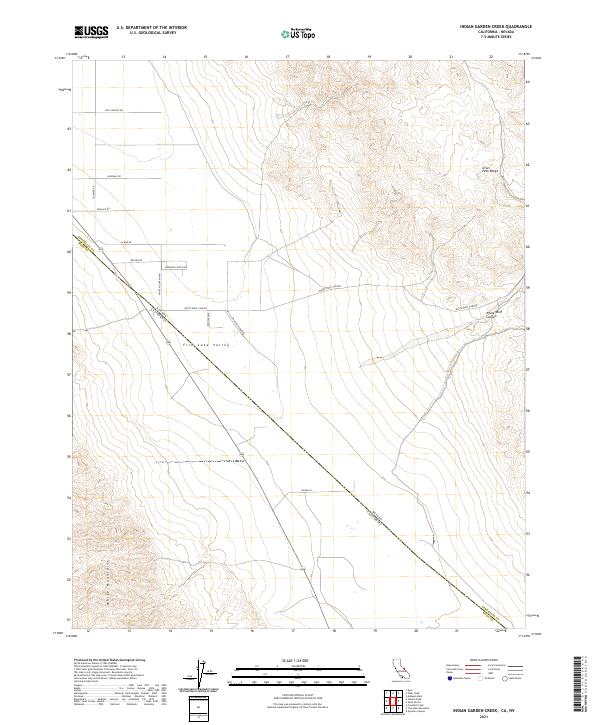 Indian Garden Creek, CA-NV — USGS 7.5-minute topo (2021)