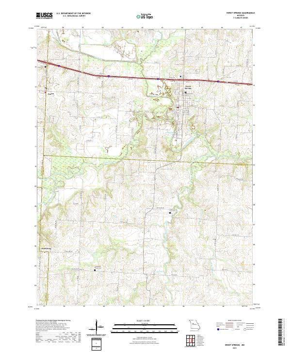 Sweet Springs, MO — USGS 7.5-minute topo (2021)