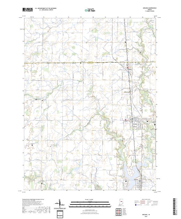 Arcadia, IN — USGS 7.5-minute topo (2022)